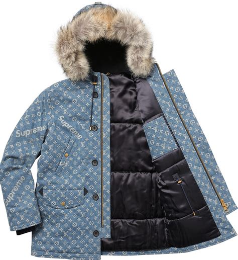 louis vuitton supreme jeans|Louis Vuitton supreme winter jacket.